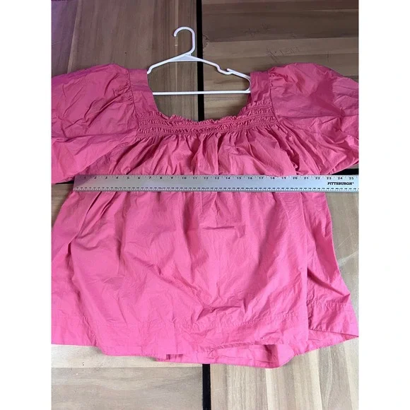 Maeve Anthropologie Smocked Top Puff Sleeve Square Neck Blouse 3X - Picture 7 of 7